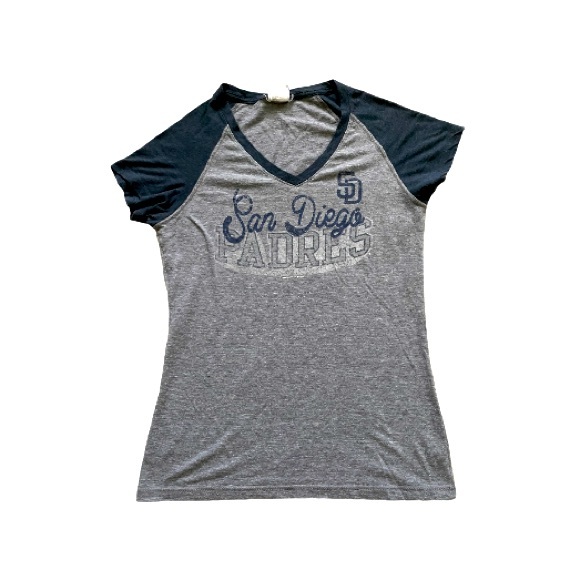 San Diego Padres V-neck short sleeve woman’s teeshirt large - Picture 1 of 5